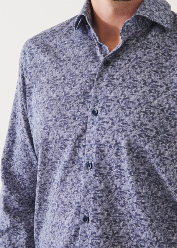 PATRICK ASSARAF Abstract Print Cotton Shirt | Men Shirts