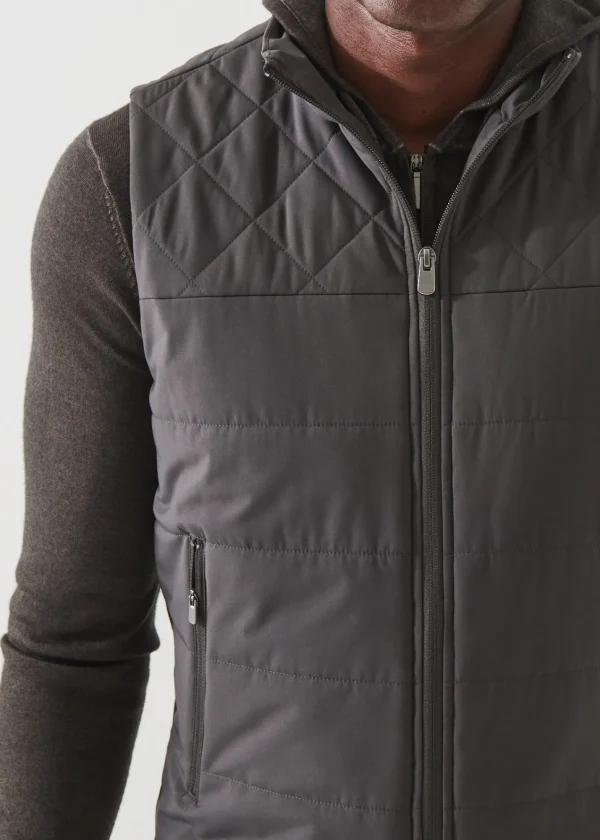 PATRICK ASSARAF Active Mix-Media Quilted Vest | Men Outerwear