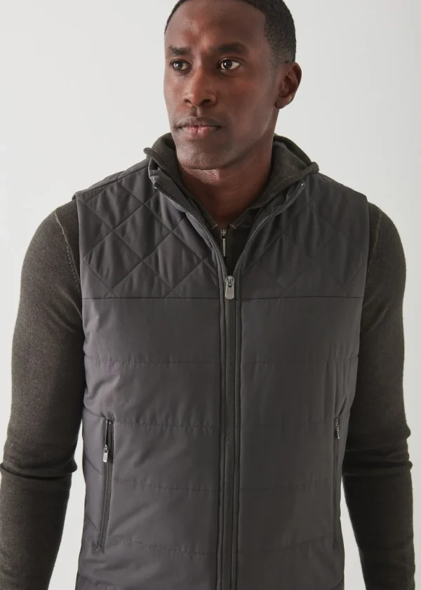 PATRICK ASSARAF Active Mix-Media Quilted Vest | Men Outerwear