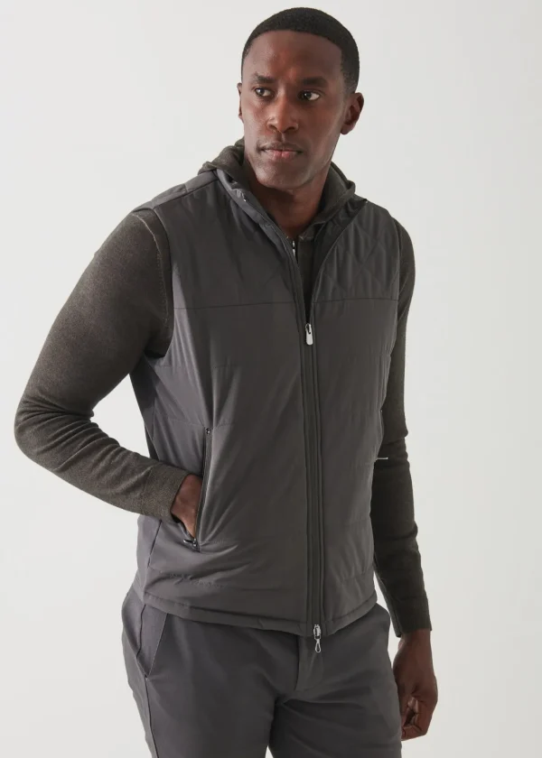 PATRICK ASSARAF Active Mix-Media Quilted Vest | Men Outerwear