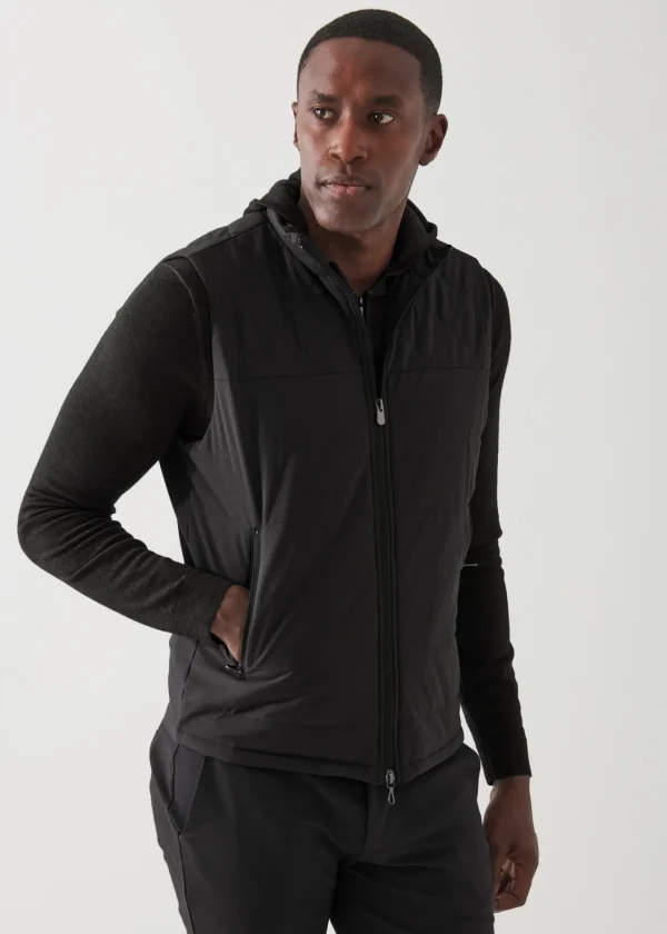 PATRICK ASSARAF Active Mix-Media Quilted Vest | Men Outerwear