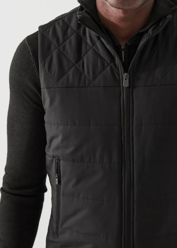 PATRICK ASSARAF Active Mix-Media Quilted Vest | Men Outerwear