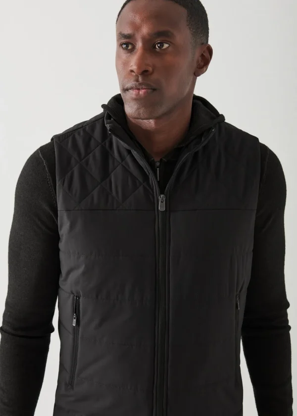 PATRICK ASSARAF Active Mix-Media Quilted Vest | Men Outerwear