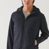 PATRICK ASSARAF Active Quilted Mix-Media Hoodie | Men Outerwear