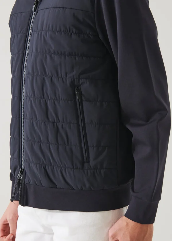 PATRICK ASSARAF Active Quilted Mix-Media Hoodie | Men Outerwear