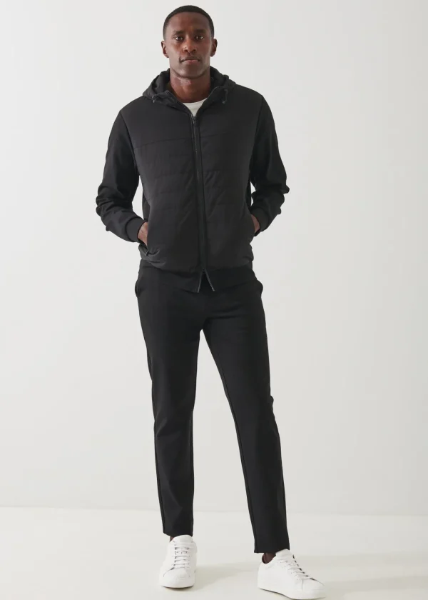 PATRICK ASSARAF Active Quilted Mix-Media Hoodie | Men Outerwear