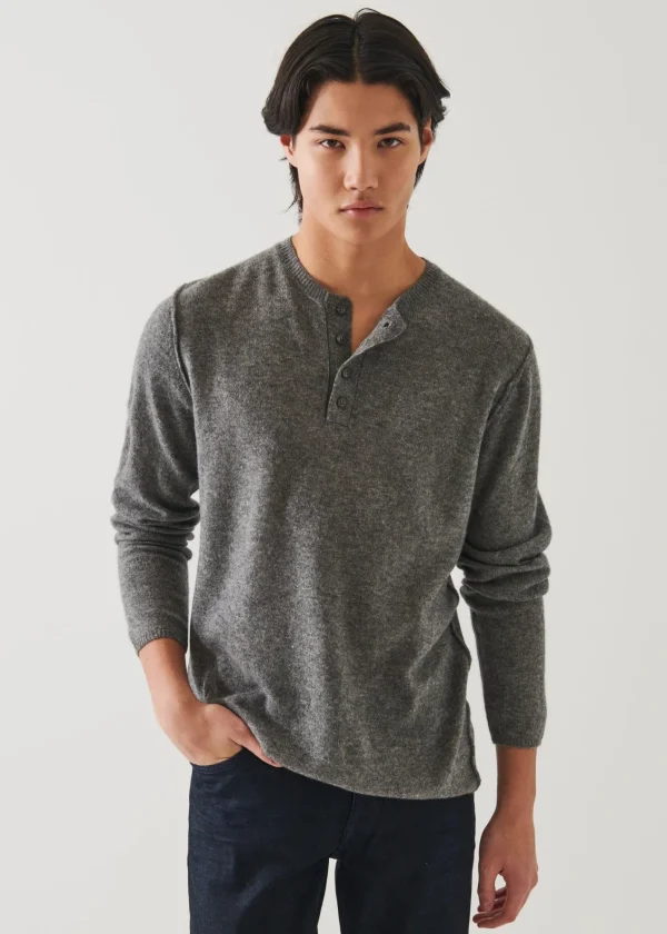 PATRICK ASSARAF Air Cashmere Henley Sweater | Men Knitwear