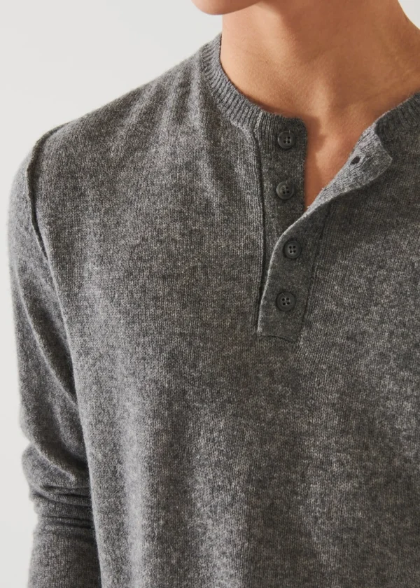 PATRICK ASSARAF Air Cashmere Henley Sweater | Men Knitwear