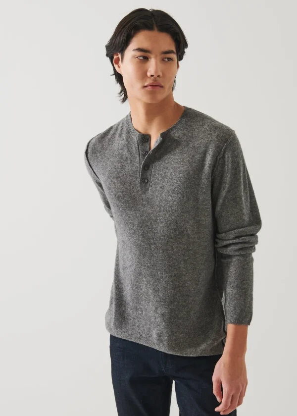 PATRICK ASSARAF Air Cashmere Henley Sweater | Men Knitwear