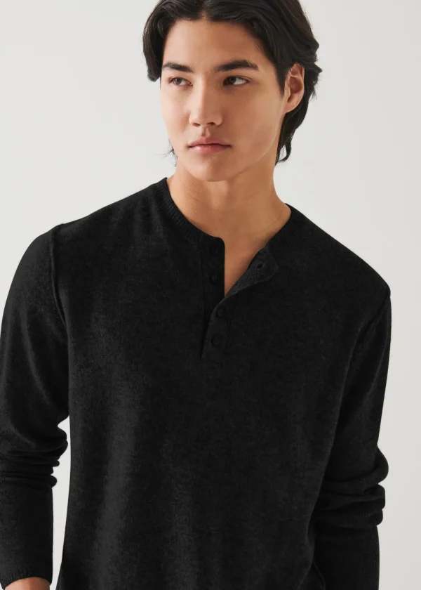 PATRICK ASSARAF Air Cashmere Henley Sweater | Men Knitwear