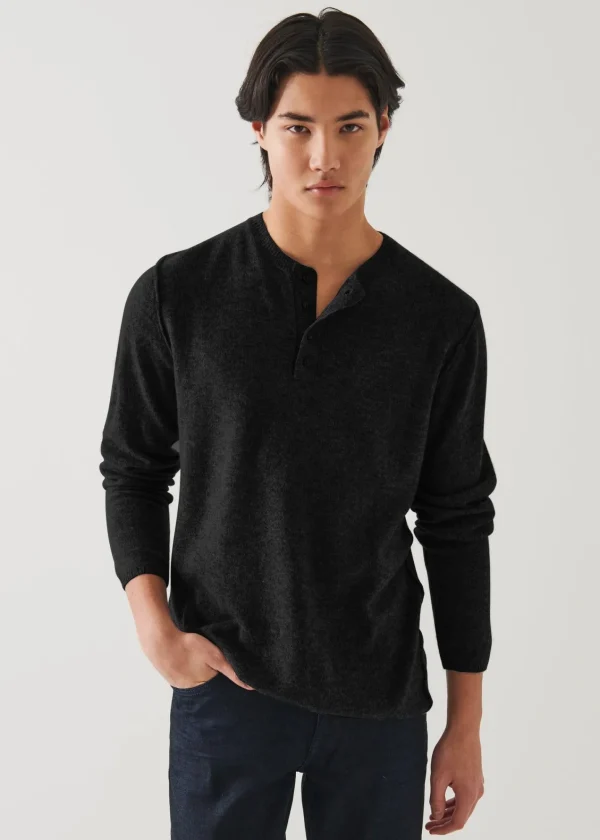 PATRICK ASSARAF Air Cashmere Henley Sweater | Men Knitwear