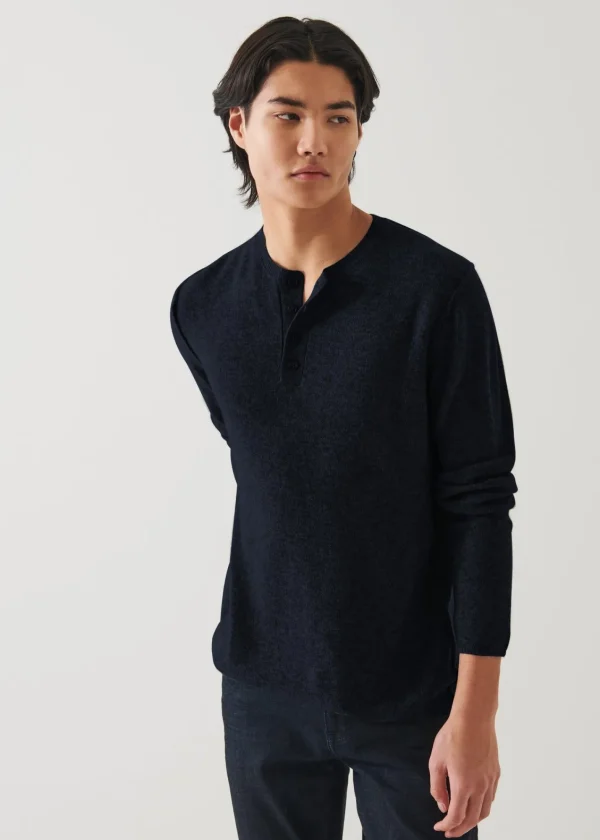 PATRICK ASSARAF Air Cashmere Henley Sweater | Men Knitwear