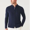 PATRICK ASSARAF Cable Full Zip Cardigan | Men Knitwear