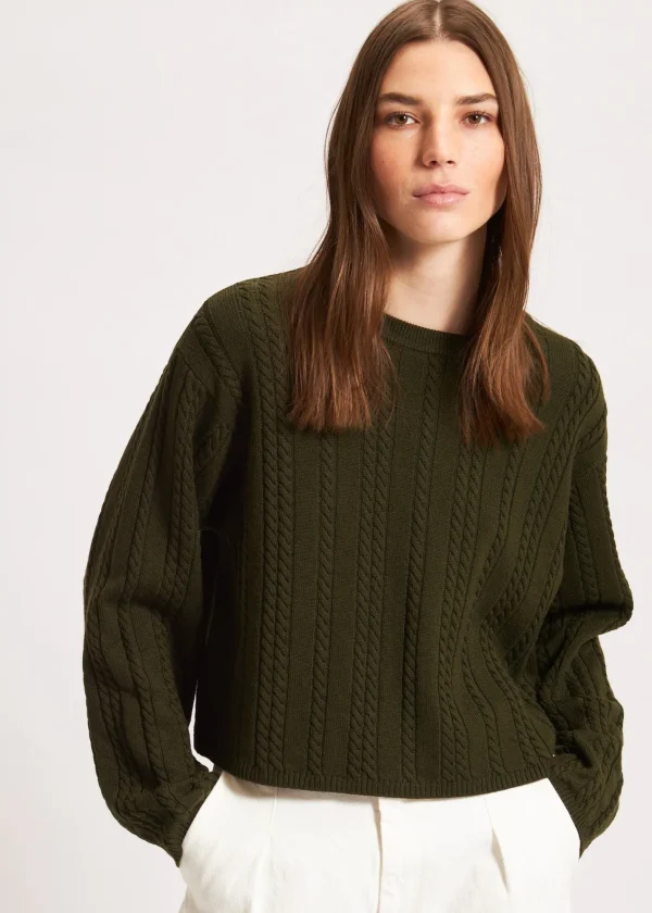 PATRICK ASSARAF Cable Knit Crewneck | Women Knitwear