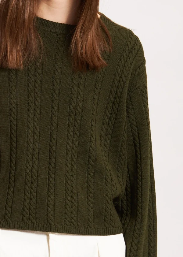 PATRICK ASSARAF Cable Knit Crewneck | Women Knitwear