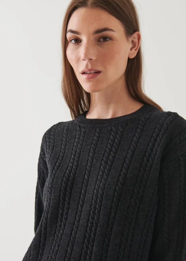 PATRICK ASSARAF Cable Knit Crewneck | Women Knitwear