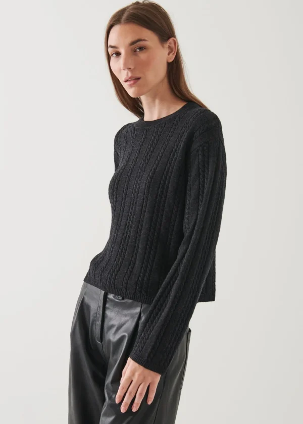 PATRICK ASSARAF Cable Knit Crewneck | Women Knitwear