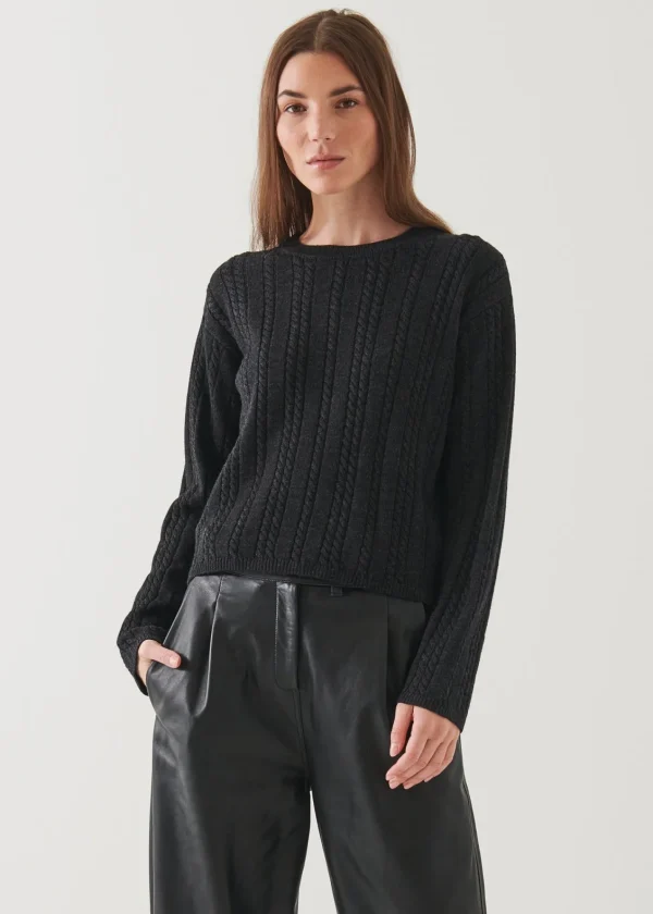 PATRICK ASSARAF Cable Knit Crewneck | Women Knitwear