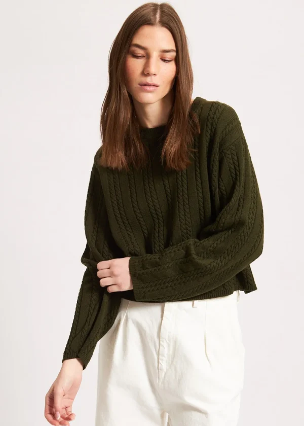 PATRICK ASSARAF Cable Knit Crewneck | Women Knitwear