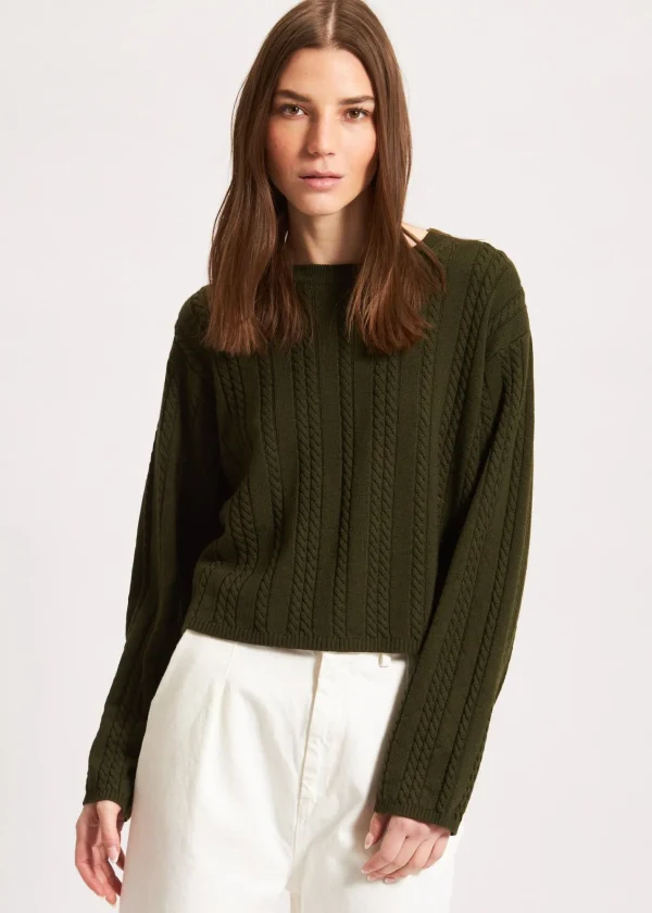 PATRICK ASSARAF Cable Knit Crewneck | Women Knitwear