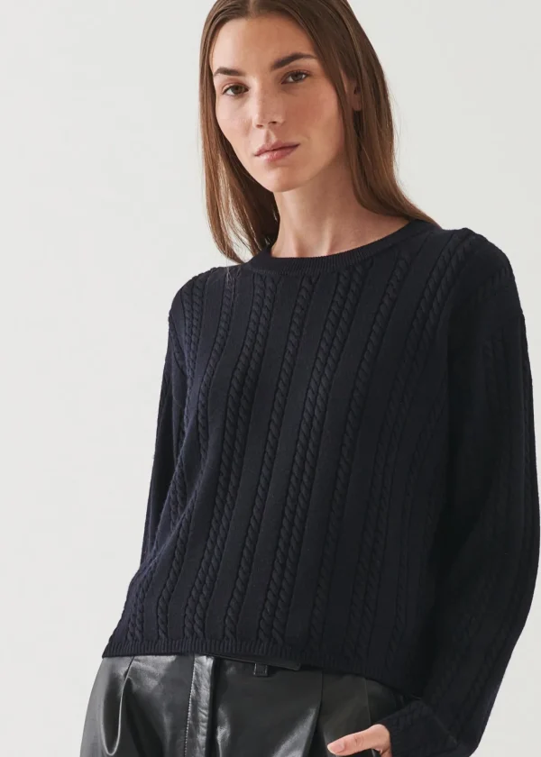 PATRICK ASSARAF Cable Knit Crewneck | Women Knitwear