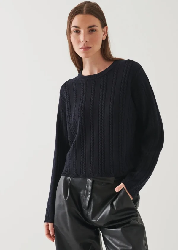 PATRICK ASSARAF Cable Knit Crewneck | Women Knitwear