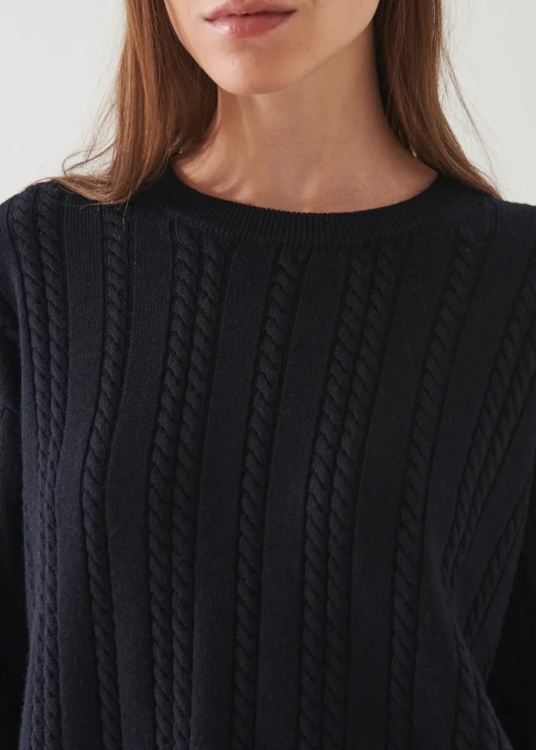 PATRICK ASSARAF Cable Knit Crewneck | Women Knitwear