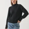 PATRICK ASSARAF Cable Knit Mock Neck Sweater | Women Knitwear