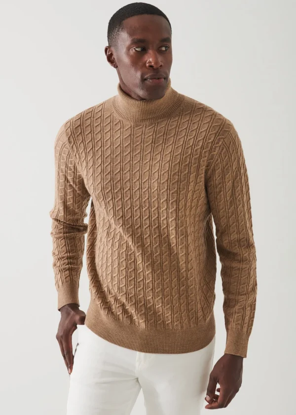 PATRICK ASSARAF Cable Knit Turtleneck | Men Knitwear