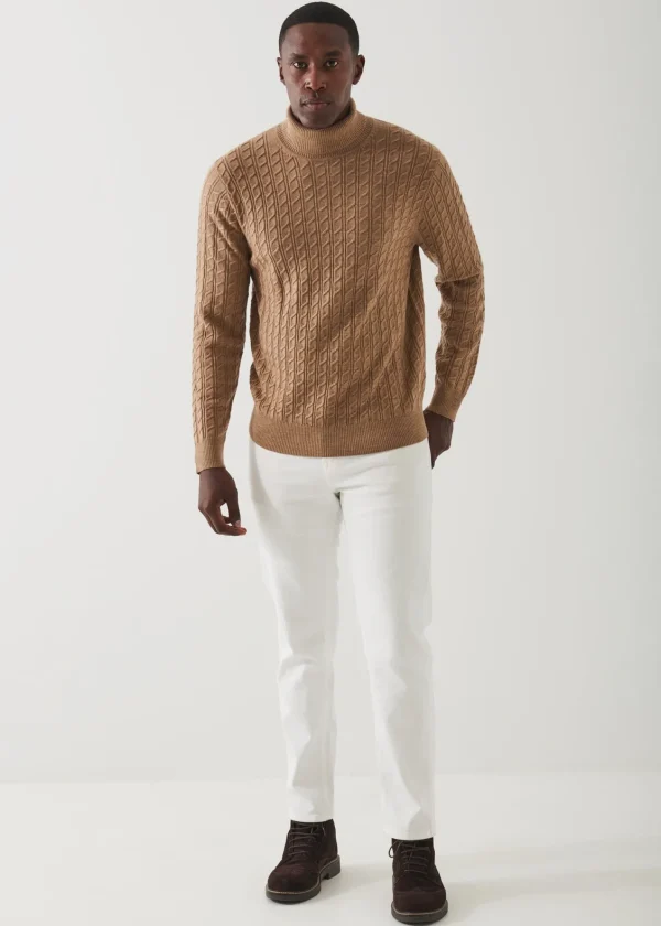 PATRICK ASSARAF Cable Knit Turtleneck | Men Knitwear