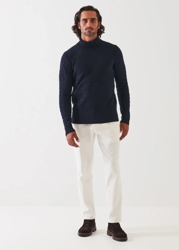 PATRICK ASSARAF Cable Turtleneck | Men Knitwear