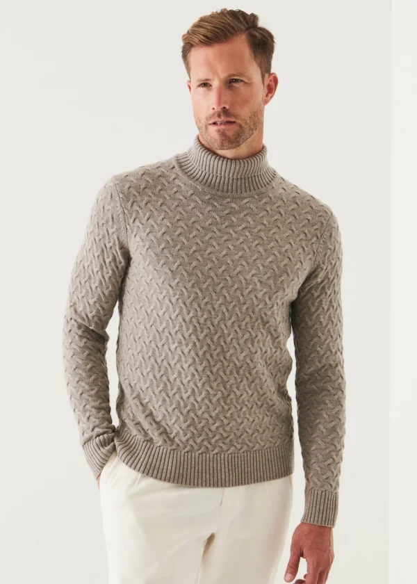 PATRICK ASSARAF Cable Turtleneck | Men Knitwear