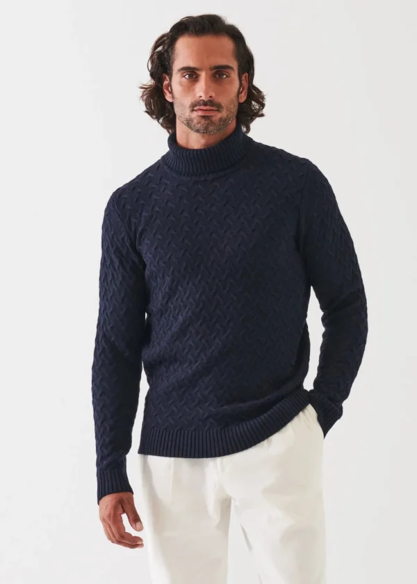 PATRICK ASSARAF Cable Turtleneck | Men Knitwear