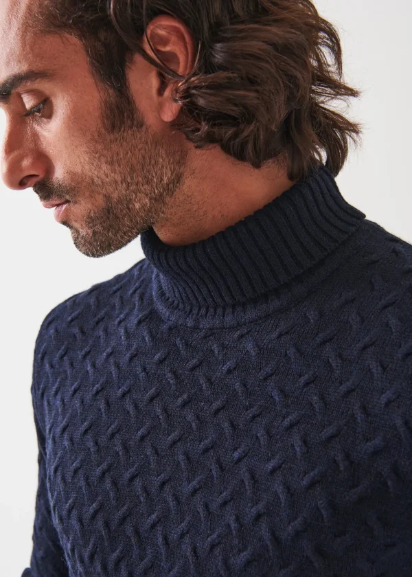 PATRICK ASSARAF Cable Turtleneck | Men Knitwear