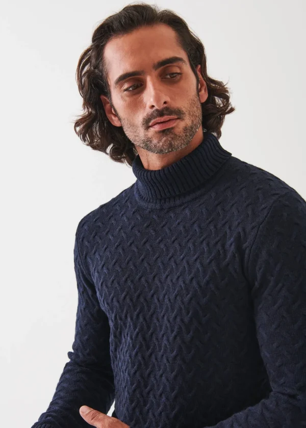 PATRICK ASSARAF Cable Turtleneck | Men Knitwear