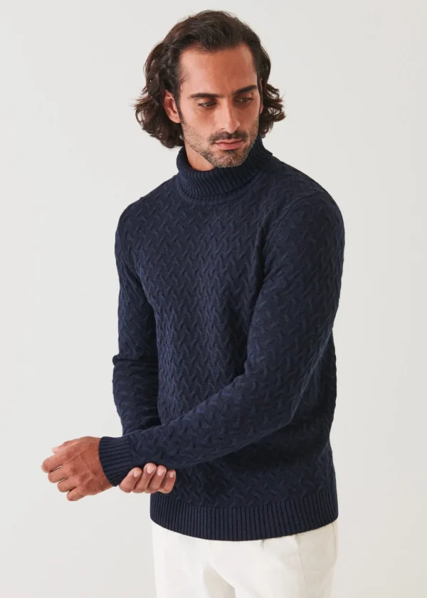 PATRICK ASSARAF Cable Turtleneck | Men Knitwear