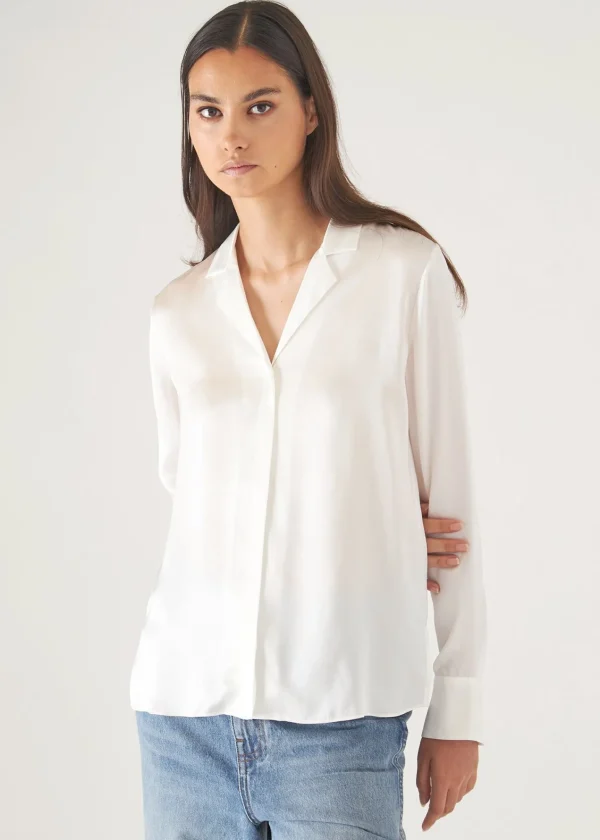 PATRICK ASSARAF Camp Collar Silk Shirt | Women Shirts