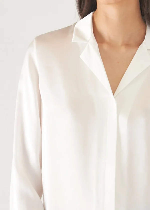 PATRICK ASSARAF Camp Collar Silk Shirt | Women Shirts