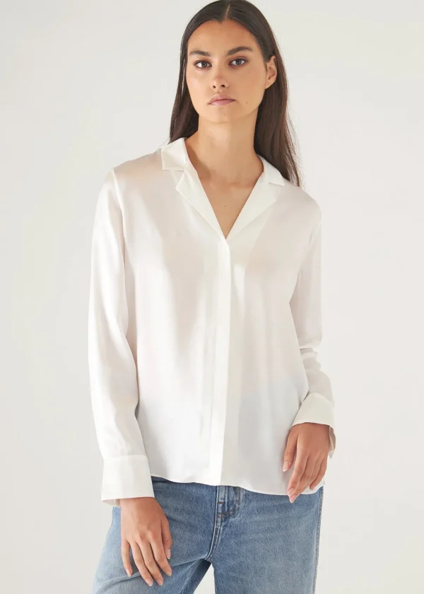 PATRICK ASSARAF Camp Collar Silk Shirt | Women Shirts