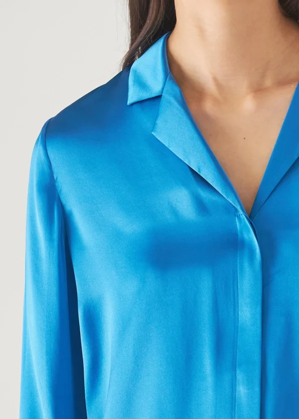 PATRICK ASSARAF Camp Collar Silk Shirt | Women Shirts