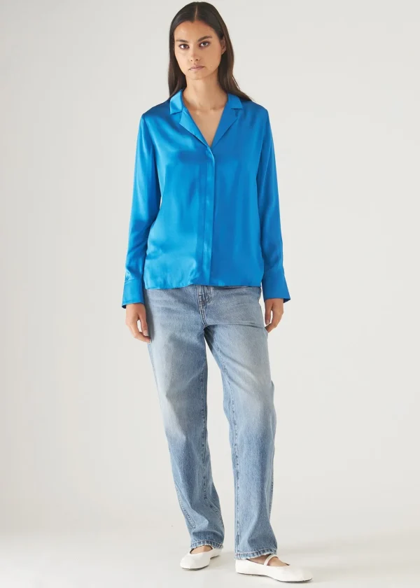 PATRICK ASSARAF Camp Collar Silk Shirt | Women Shirts