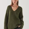 PATRICK ASSARAF Cashmere Blend V-Neck Sweater | Women Knitwear