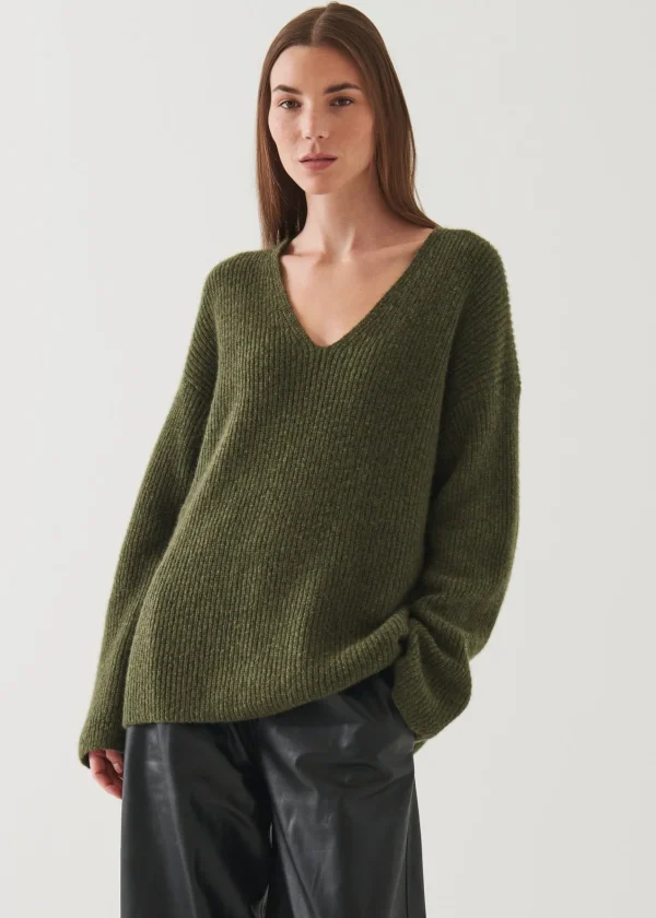 PATRICK ASSARAF Cashmere Blend V-Neck Sweater | Women Knitwear