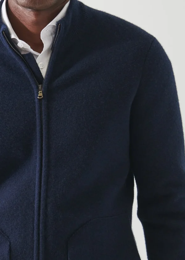 PATRICK ASSARAF Cashmere Half-Milano Stitch Cardigan | Men Knitwear