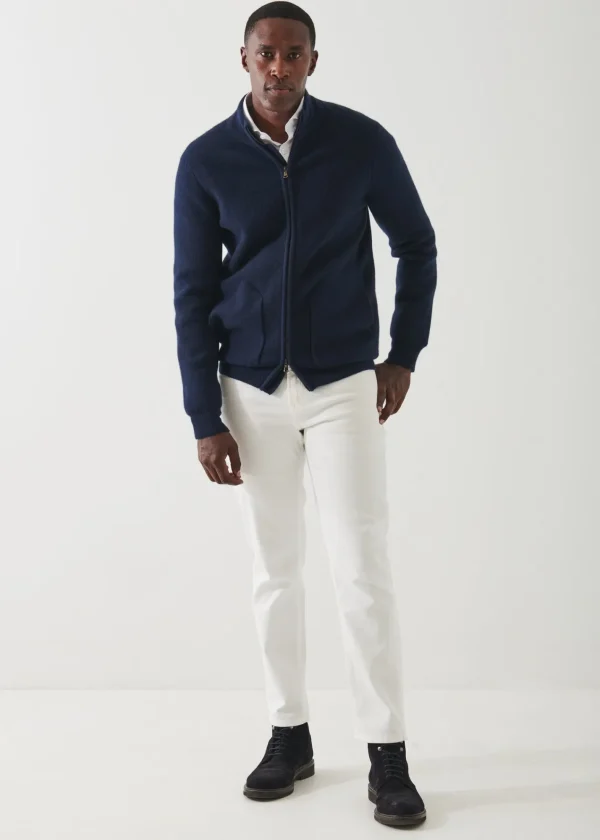 PATRICK ASSARAF Cashmere Half-Milano Stitch Cardigan | Men Knitwear