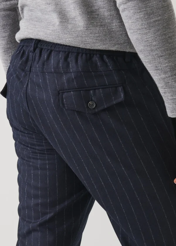 PATRICK ASSARAF Chalk Stripe Wool Drawstring Pant | Men Bottoms