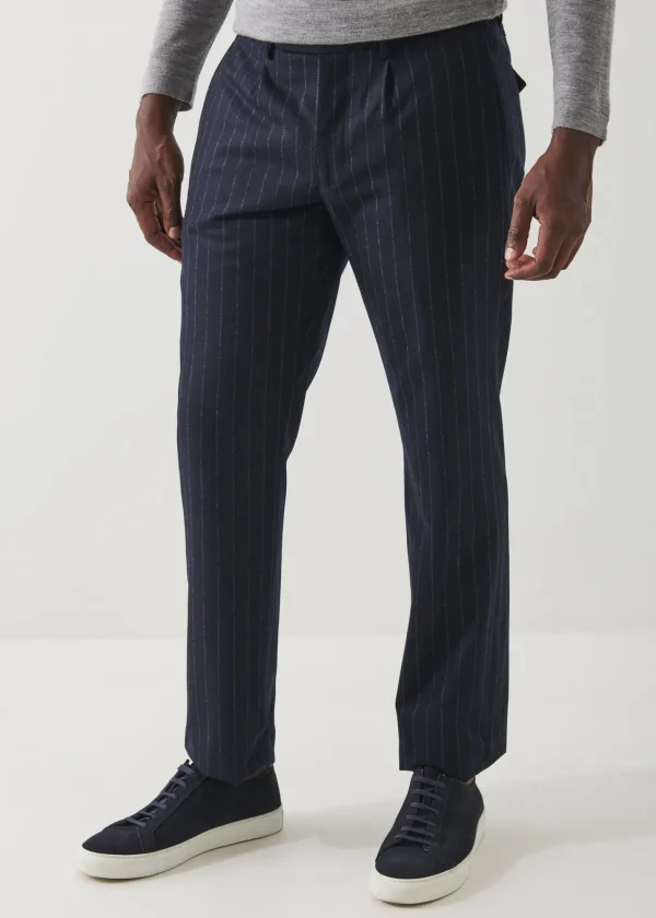 PATRICK ASSARAF Chalk Stripe Wool Drawstring Pant | Men Bottoms