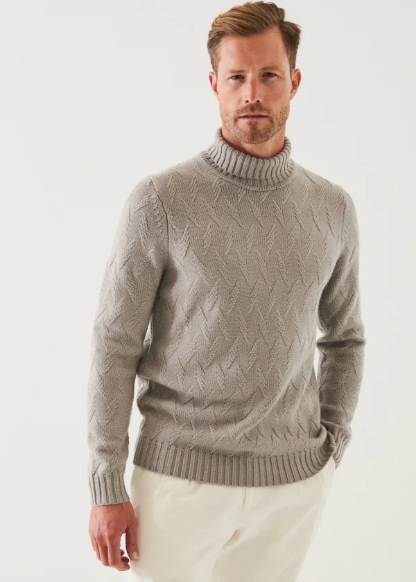 PATRICK ASSARAF Chevron Turtleneck | Men Knitwear