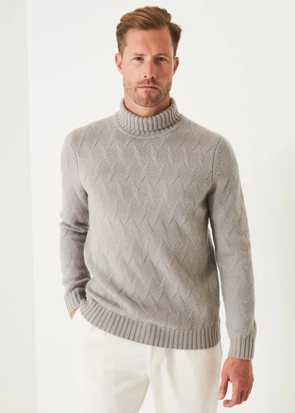 PATRICK ASSARAF Chevron Turtleneck | Men Knitwear