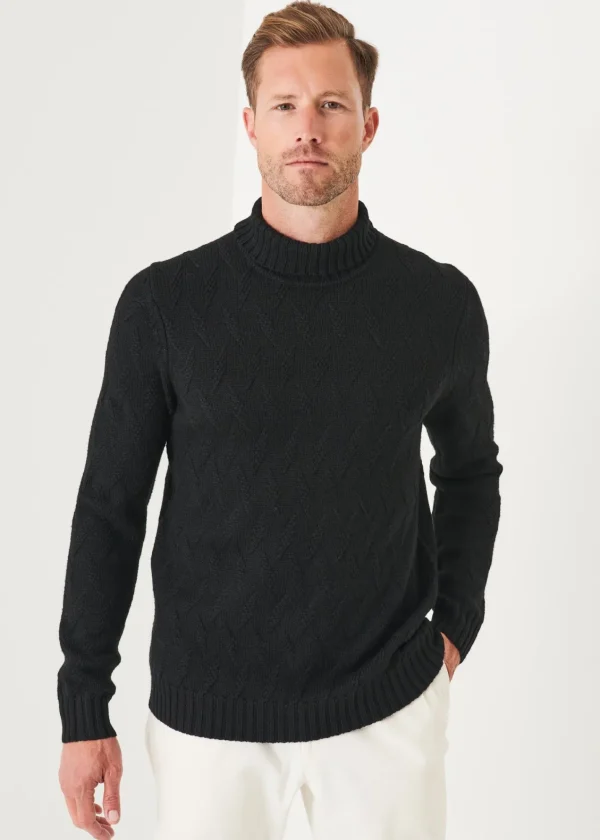 PATRICK ASSARAF Chevron Turtleneck | Men Knitwear